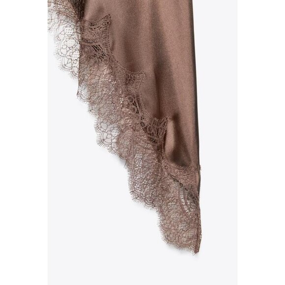 ZARA SATIN LACE DRESS - Picture 9 of 9